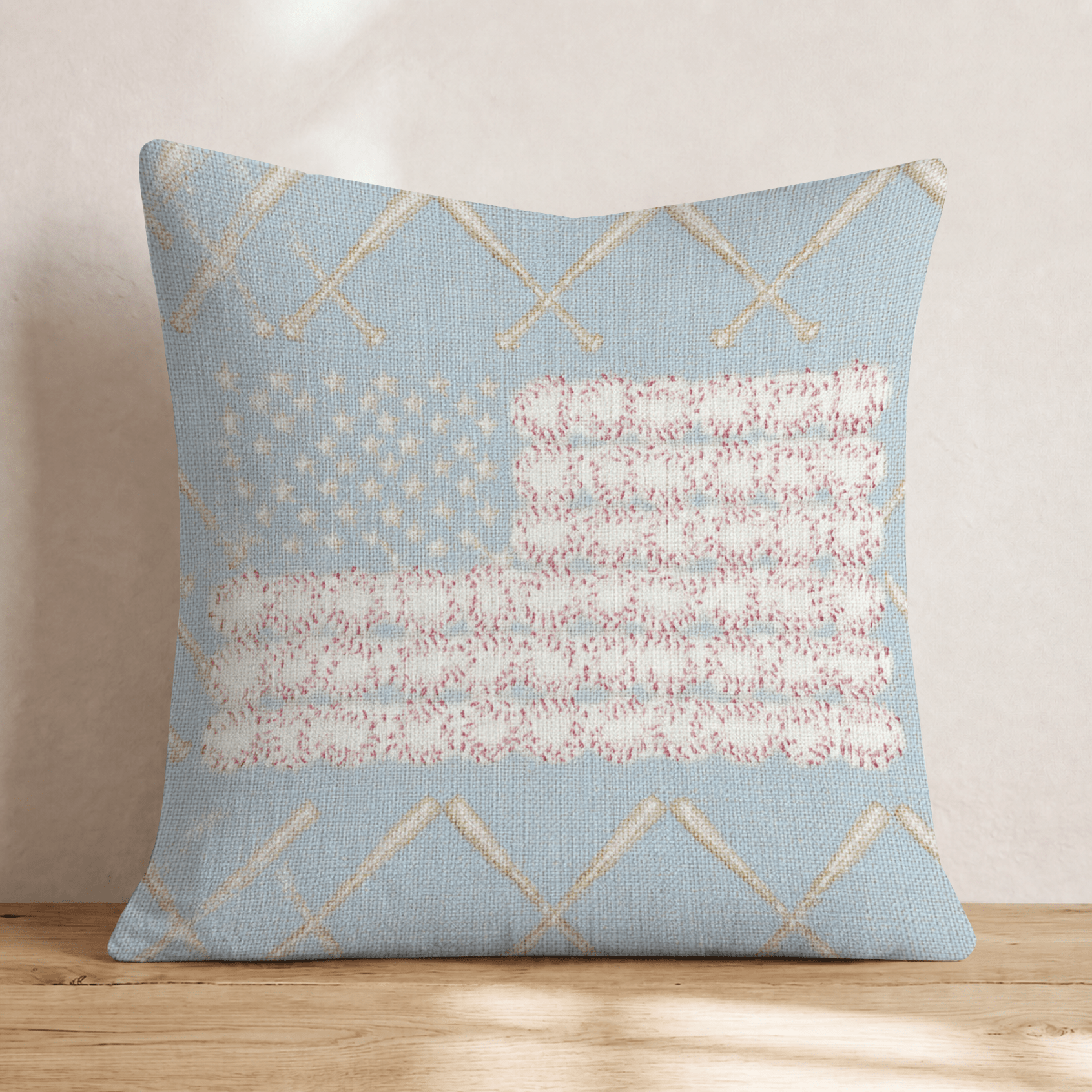 Baby Blue USA Throw Pillow - Hillcroft Home