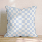 Baby Blue Wavy Check Throw Pillow - Hillcroft Home