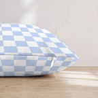 Baby Blue Wavy Check Throw Pillow - Hillcroft Home