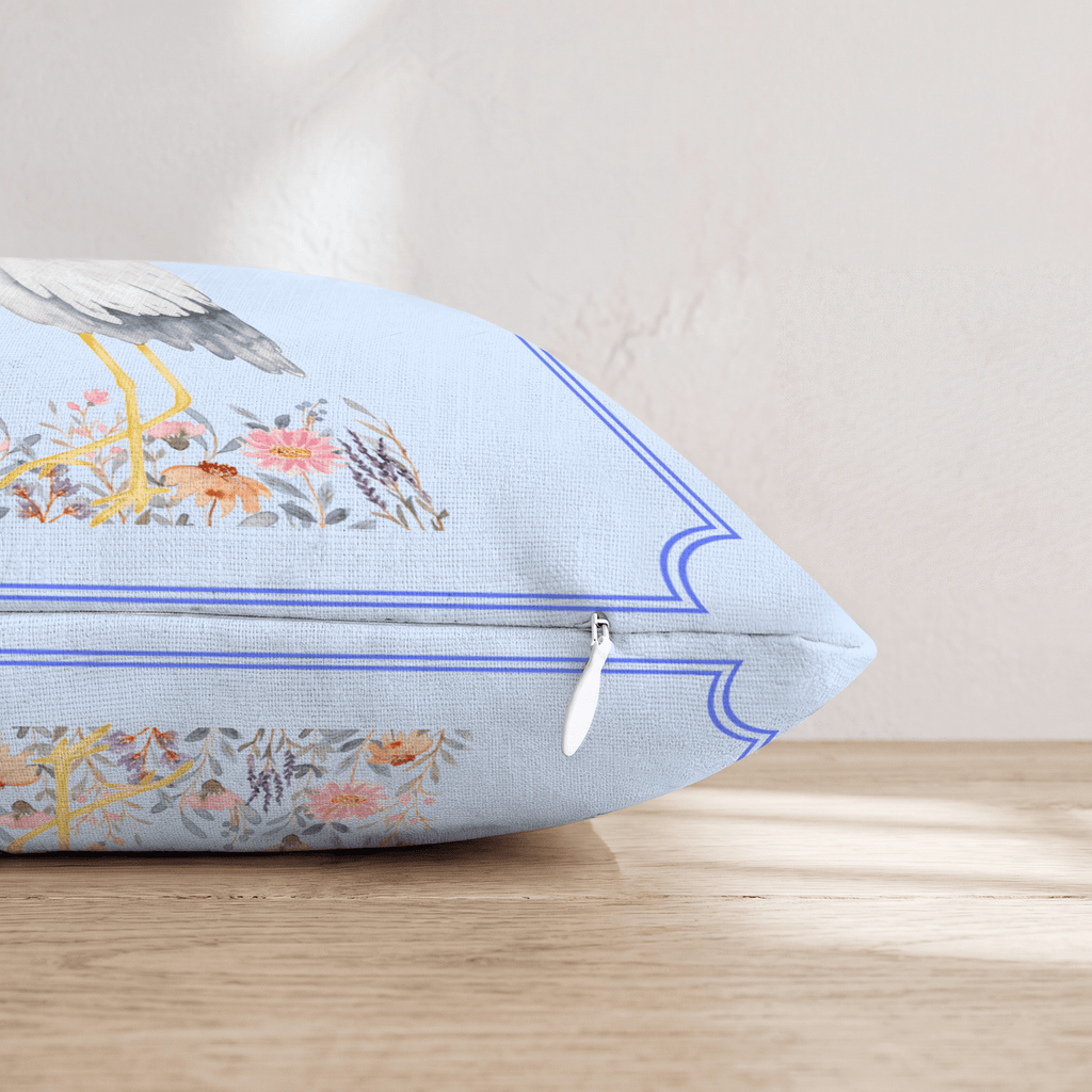 Baby Boy Stork Throw Pillow - Hillcroft Home