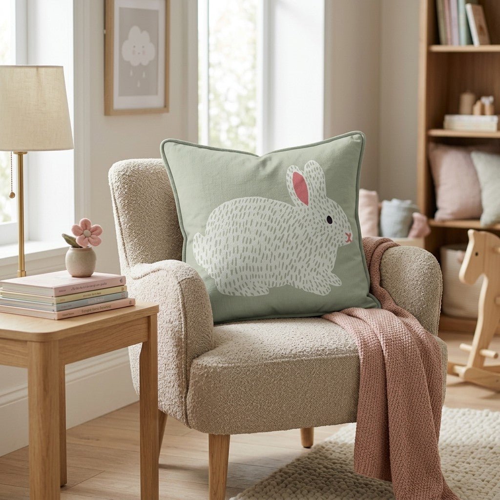 Baby Bunny Throw Pillow - Hillcroft Home