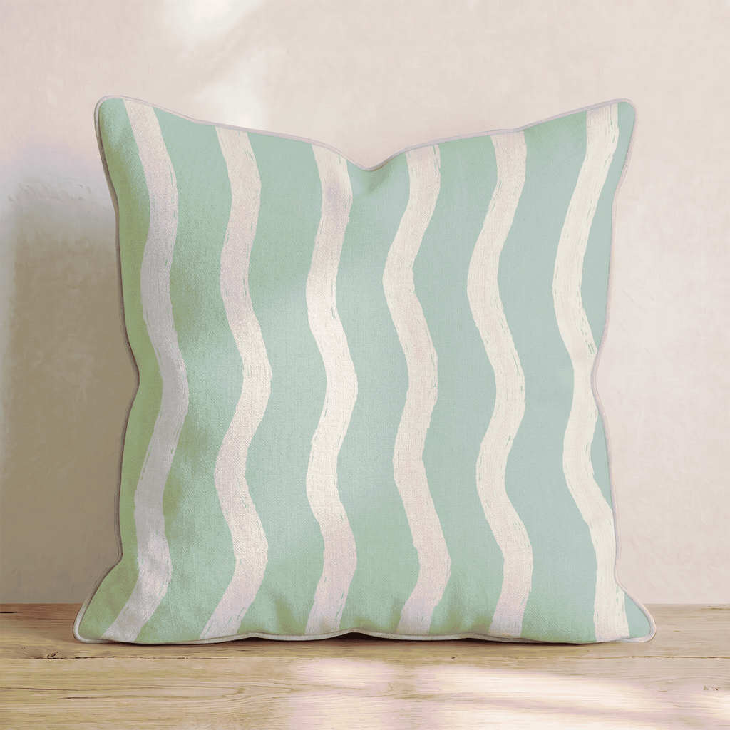 Baby Green Stripe Throw Pillow - Hillcroft Home