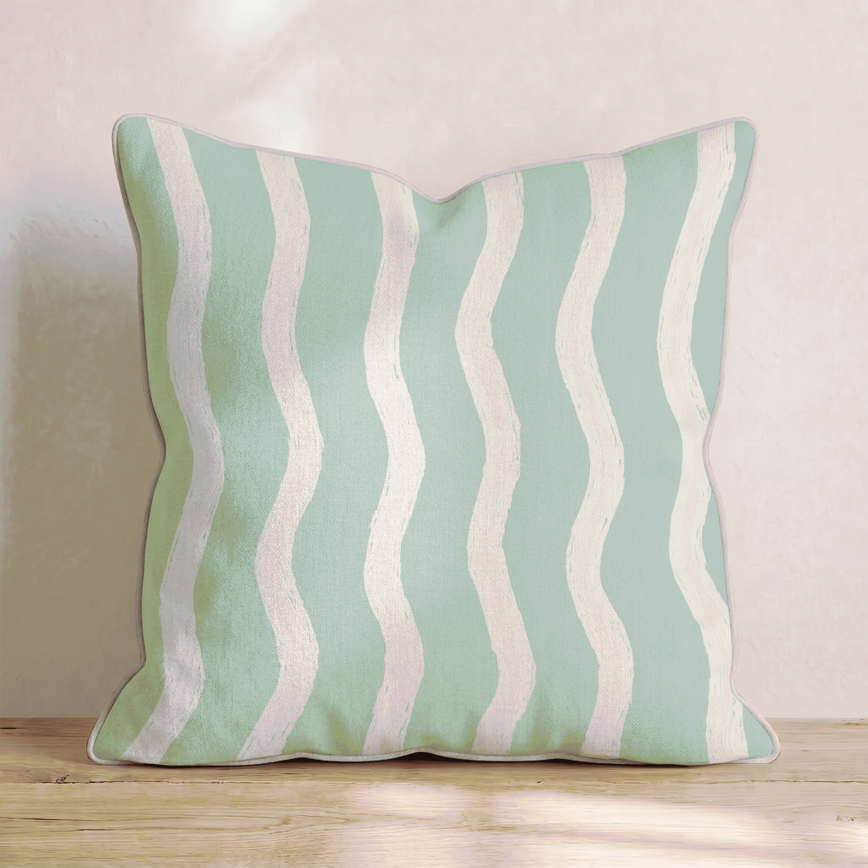 Baby Green Stripe Throw Pillow - Hillcroft Home