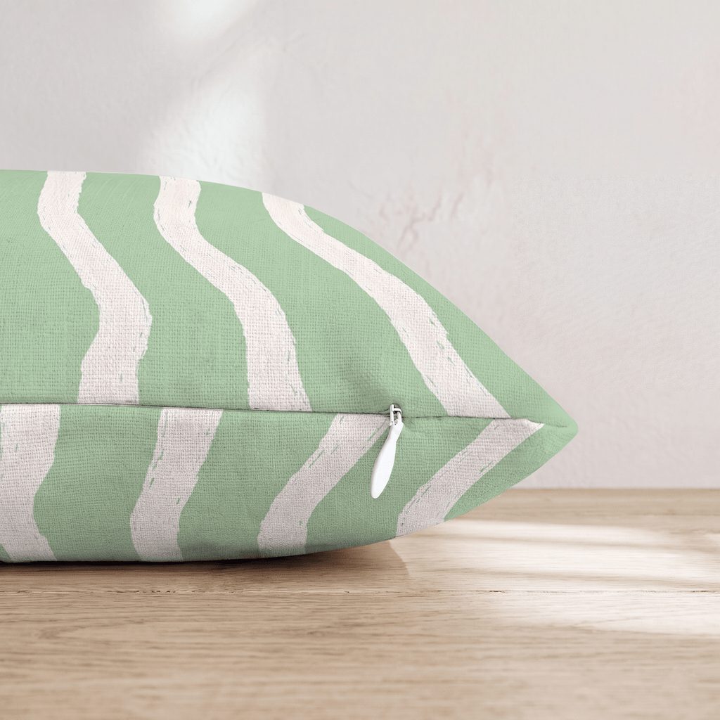 Baby Green Stripe Throw Pillow - Hillcroft Home