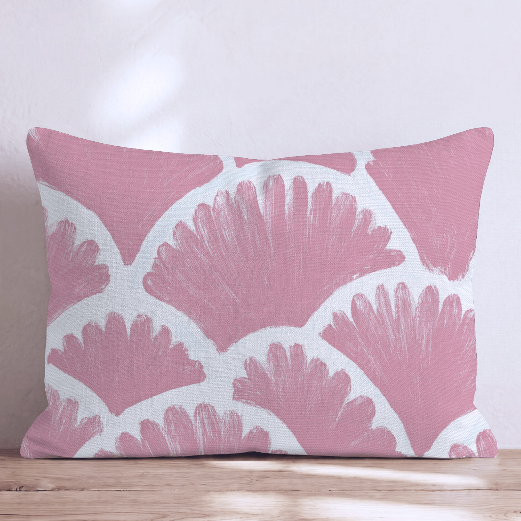 Baby Pink Scallops Throw Pillow - Hillcroft Home