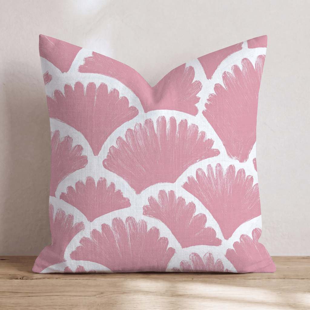 Baby Pink Scallops Throw Pillow - Hillcroft Home