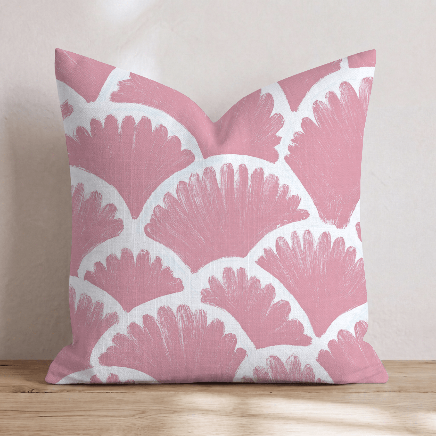 Baby Pink Scallops Throw Pillow - Hillcroft Home