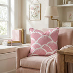 Baby Pink Scallops Throw Pillow - Hillcroft Home