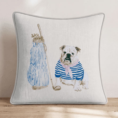 Backswing Bulldog Throw Pillow - Hillcroft Home
