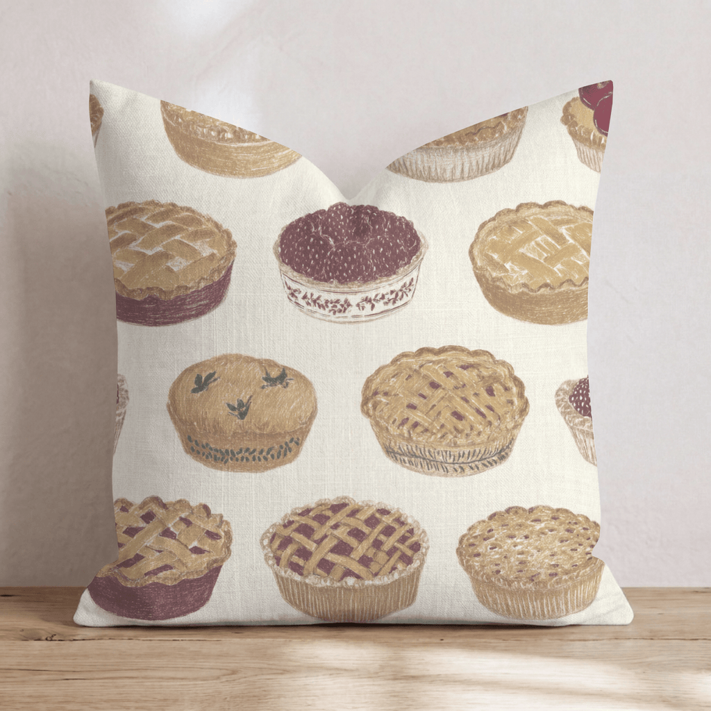 Bakery Shelf Pies Throw Pillow - Hillcroft Home