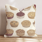 Bakery Shelf Pies Throw Pillow - Hillcroft Home