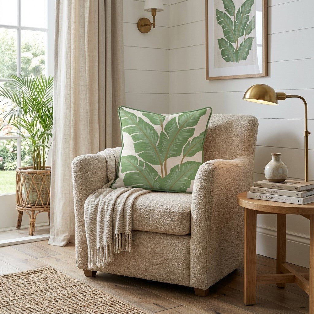 Banana Leaf Babe Throw Pillow - Hillcroft Home