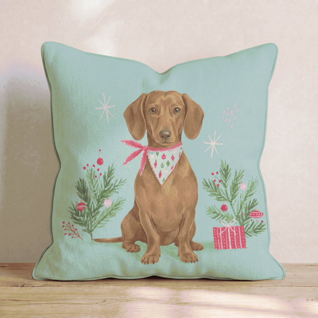 Bandana Dachshund Gift Throw Pillow - Hillcroft Home