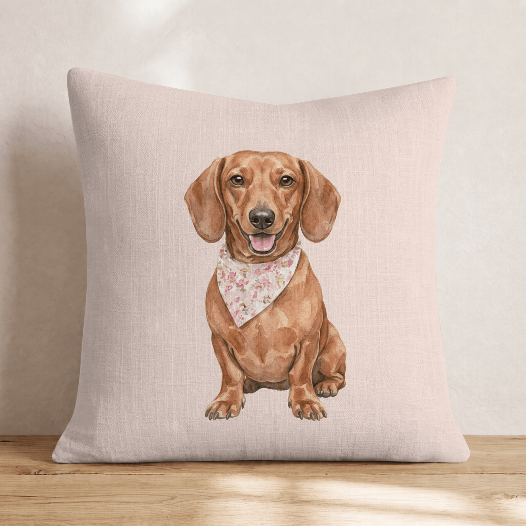 Bandana Dachshund Throw Pillow - Hillcroft Home