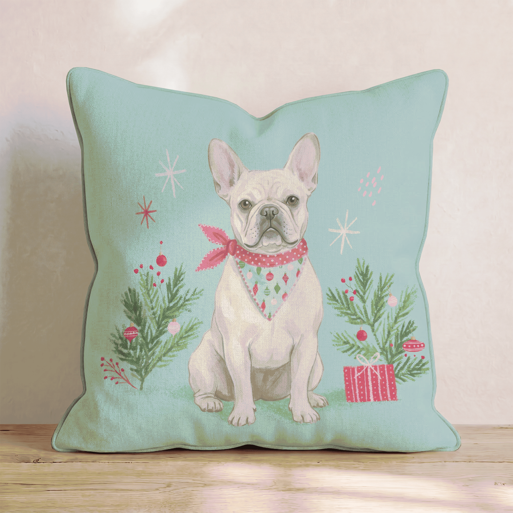 Bandana French Bulldog Gift Throw Pillow - Hillcroft Home