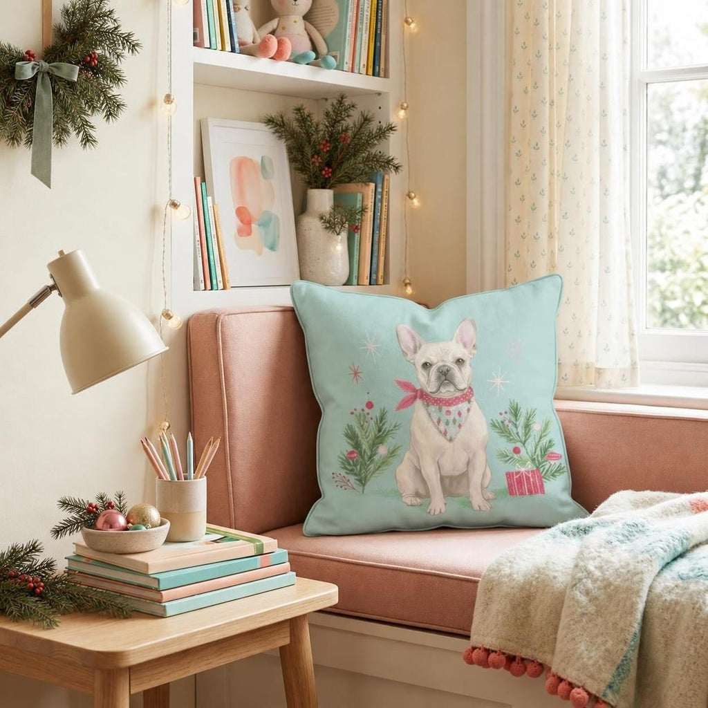 Bandana French Bulldog Gift Throw Pillow throw pillow - Hillcroft Home