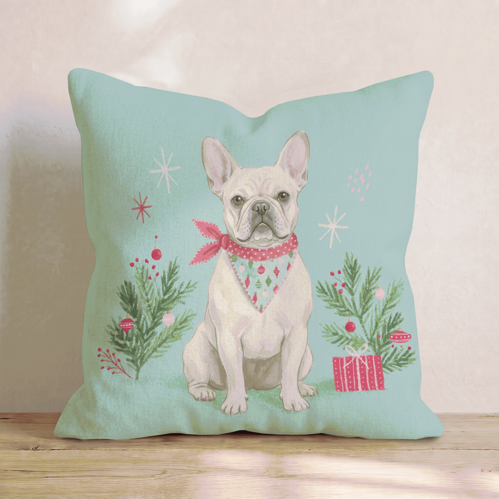 Bandana French Bulldog Gift Throw Pillow - Hillcroft Home
