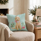 Bandana Gift Goldendoodle Throw Pillow throw pillow - Hillcroft Home