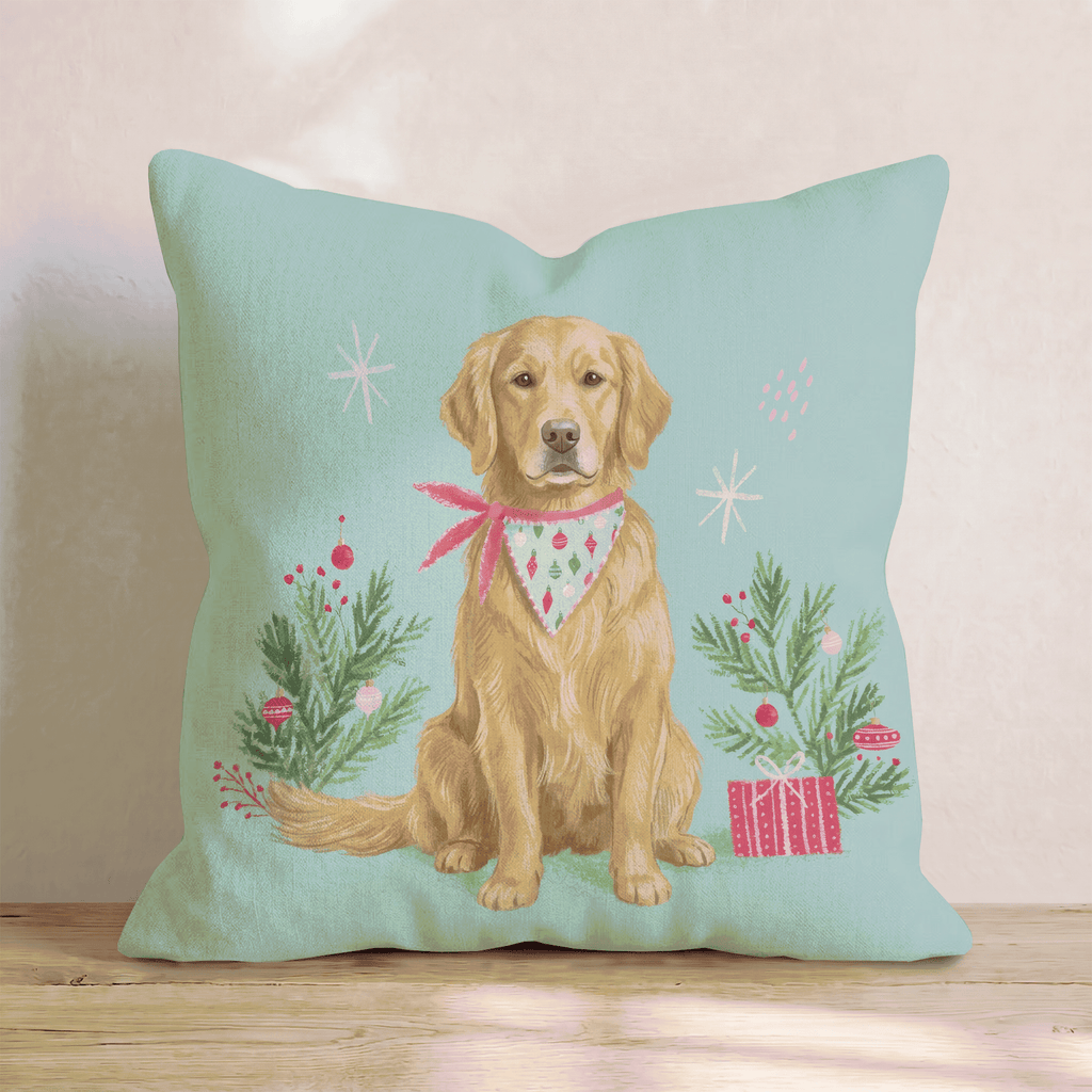 Bandana Golden Retriever Gift Throw Pillow - Hillcroft Home