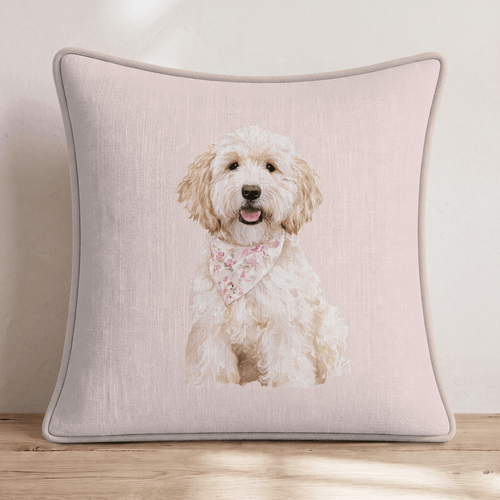Bandana Goldendoodle Throw Pillow - Hillcroft Home