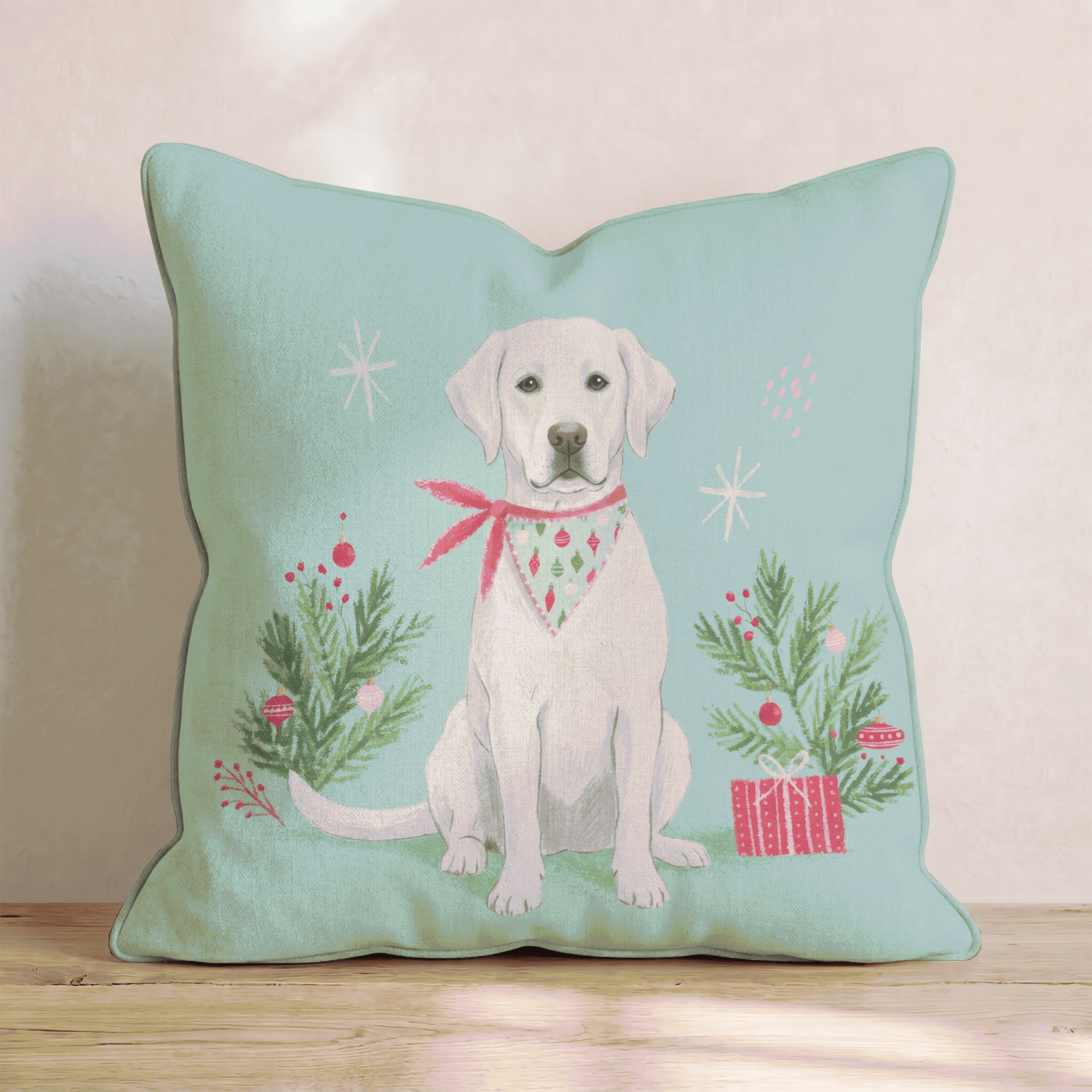 Bandana Labrador Retriever Gift Throw Pillow - Hillcroft Home