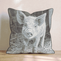 Barn Piglet Pencil Throw Pillow - Hillcroft Home