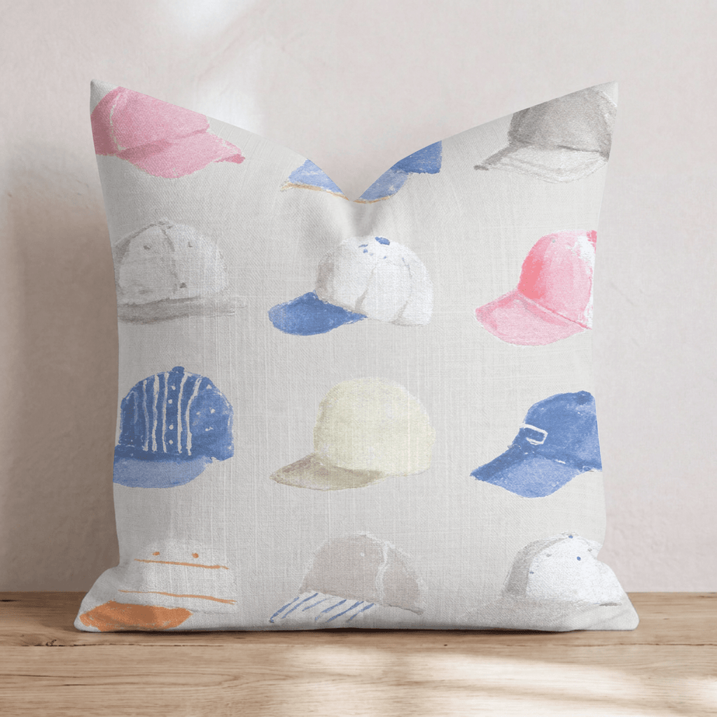 Baseball Caps Throw Pillow - Hillcroft Home