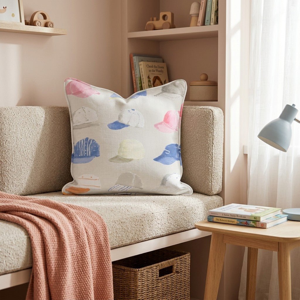Baseball Caps Throw Pillow - Hillcroft Home