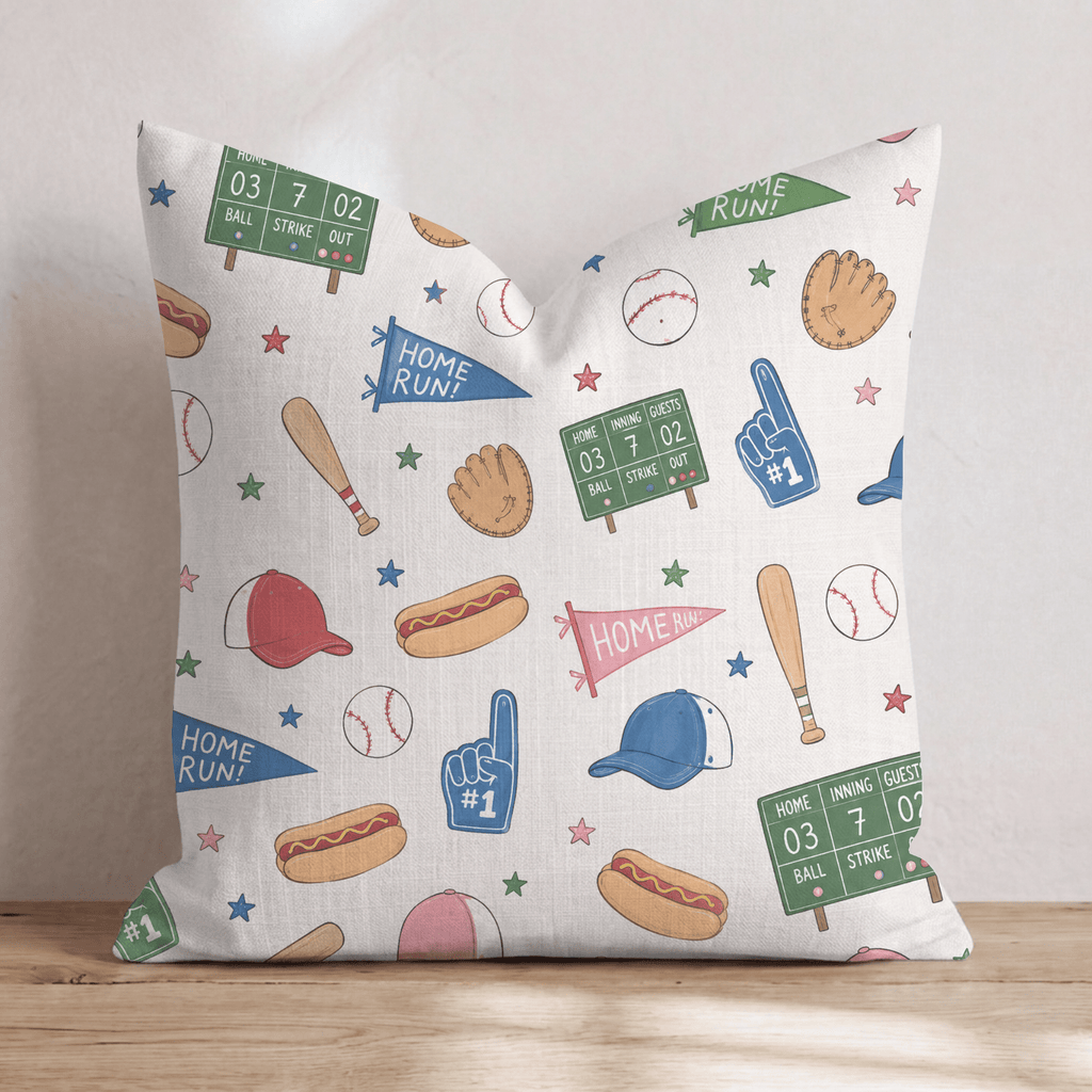 Baseball Doodles Throw Pillow - Hillcroft Home