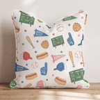 Baseball Doodles Throw Pillow - Hillcroft Home