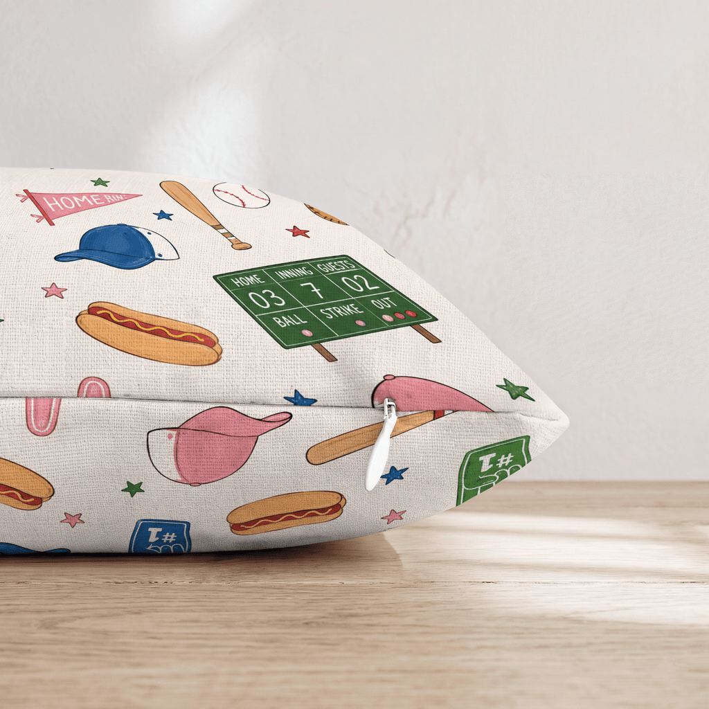 Baseball Doodles Throw Pillow - Hillcroft Home