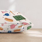 Baseball Doodles Throw Pillow - Hillcroft Home