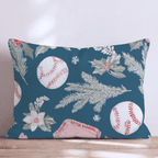 Baseball Holly Navy Throw Pillow - Hillcroft Home