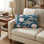 Baseball Holly Navy Throw Pillow - Hillcroft Home