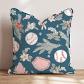 Baseball Holly Navy Throw Pillow - Hillcroft Home