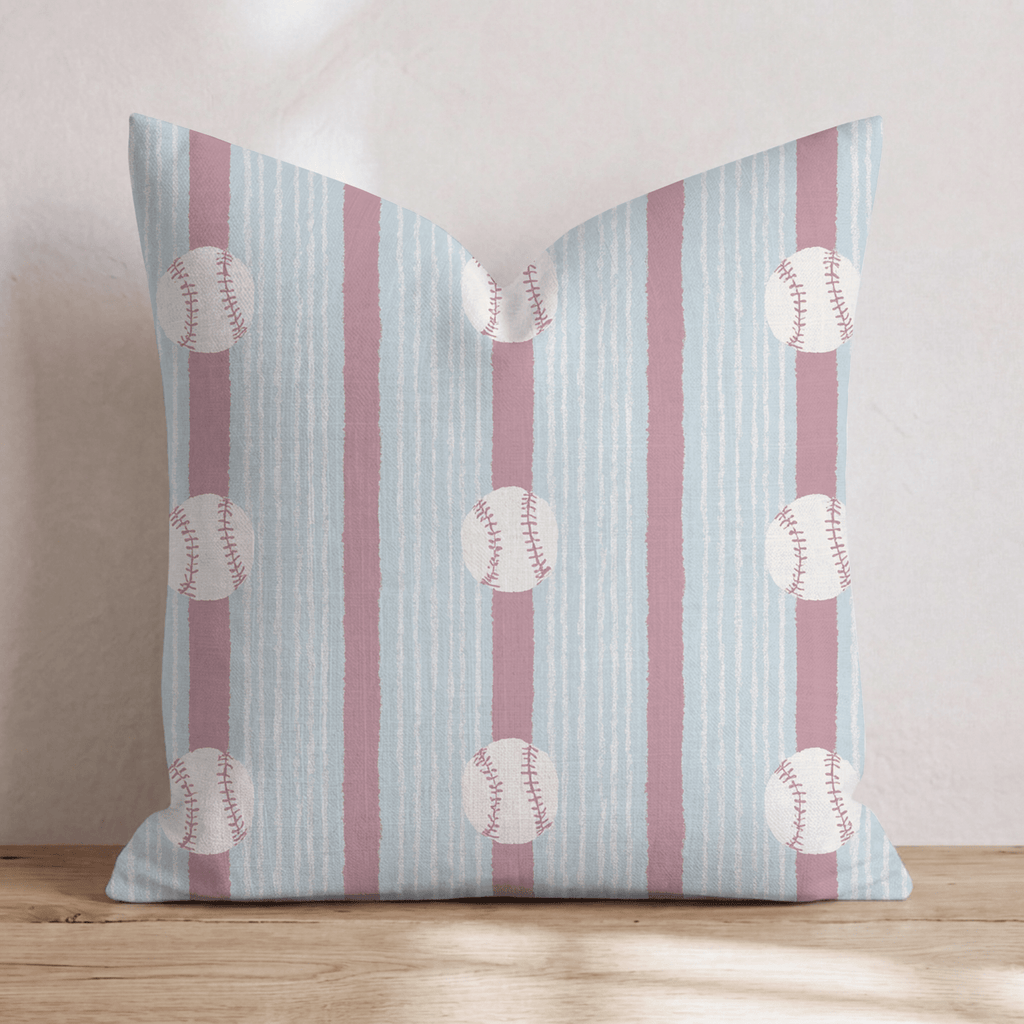 Baseball Stripes Throw Pillow - Hillcroft Home