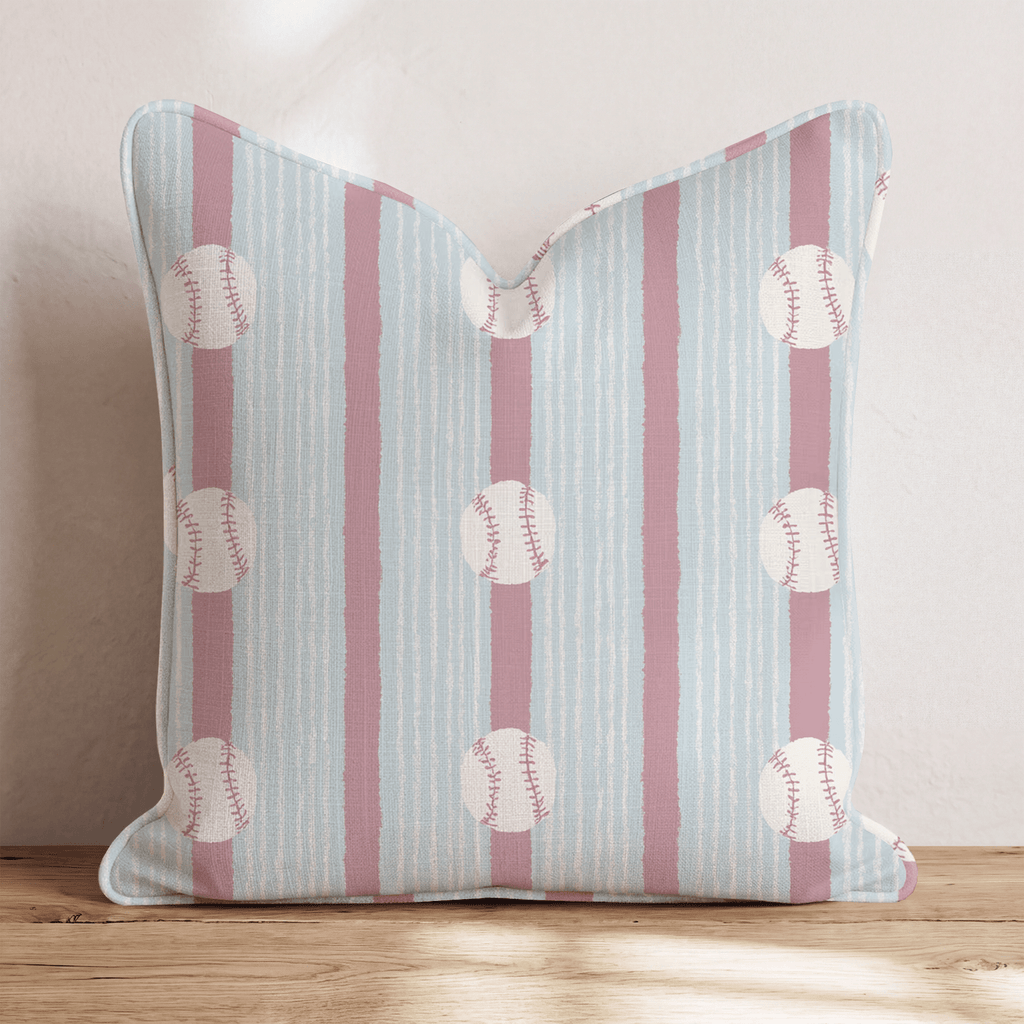 Baseball Stripes Throw Pillow - Hillcroft Home