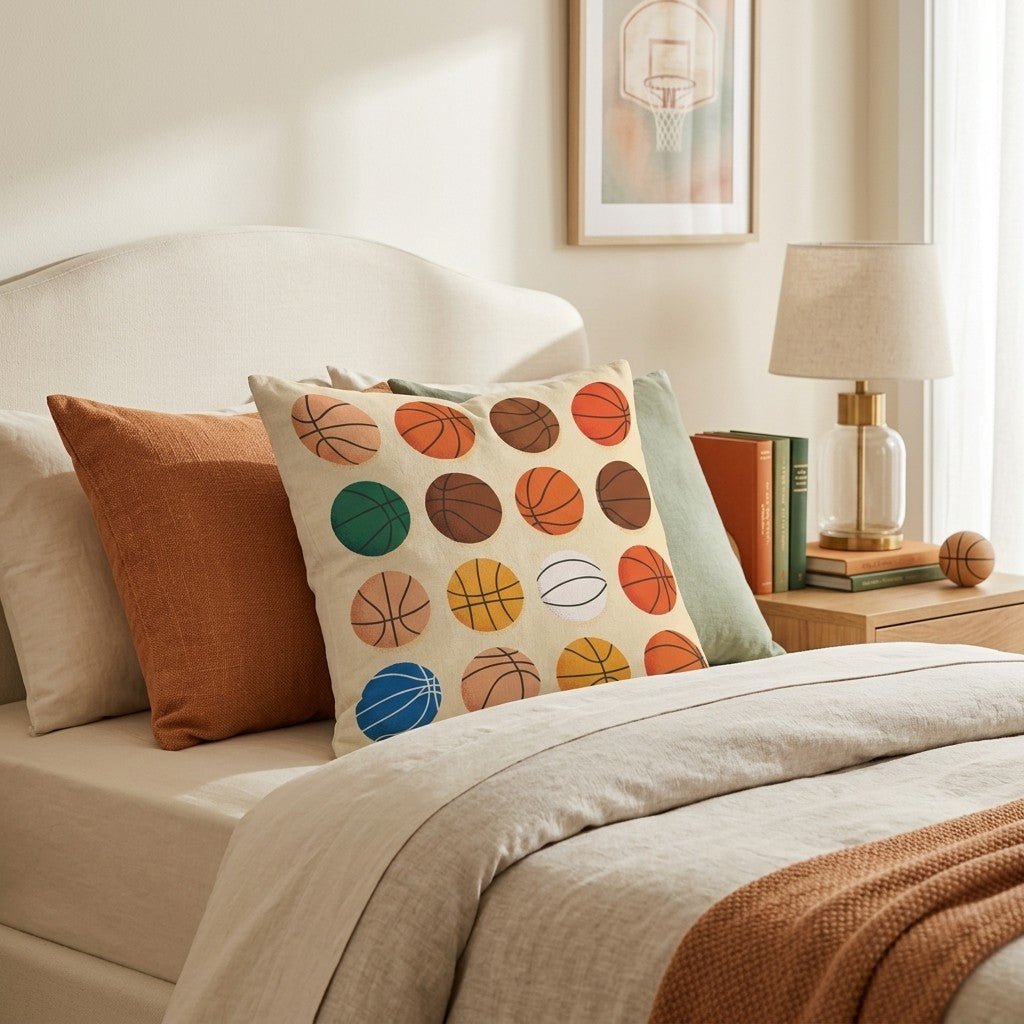 Baseline Hoops Throw Pillow - Hillcroft Home