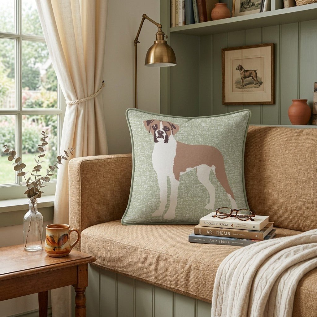 Bashful Boxer Throw Pillow - Hillcroft Home