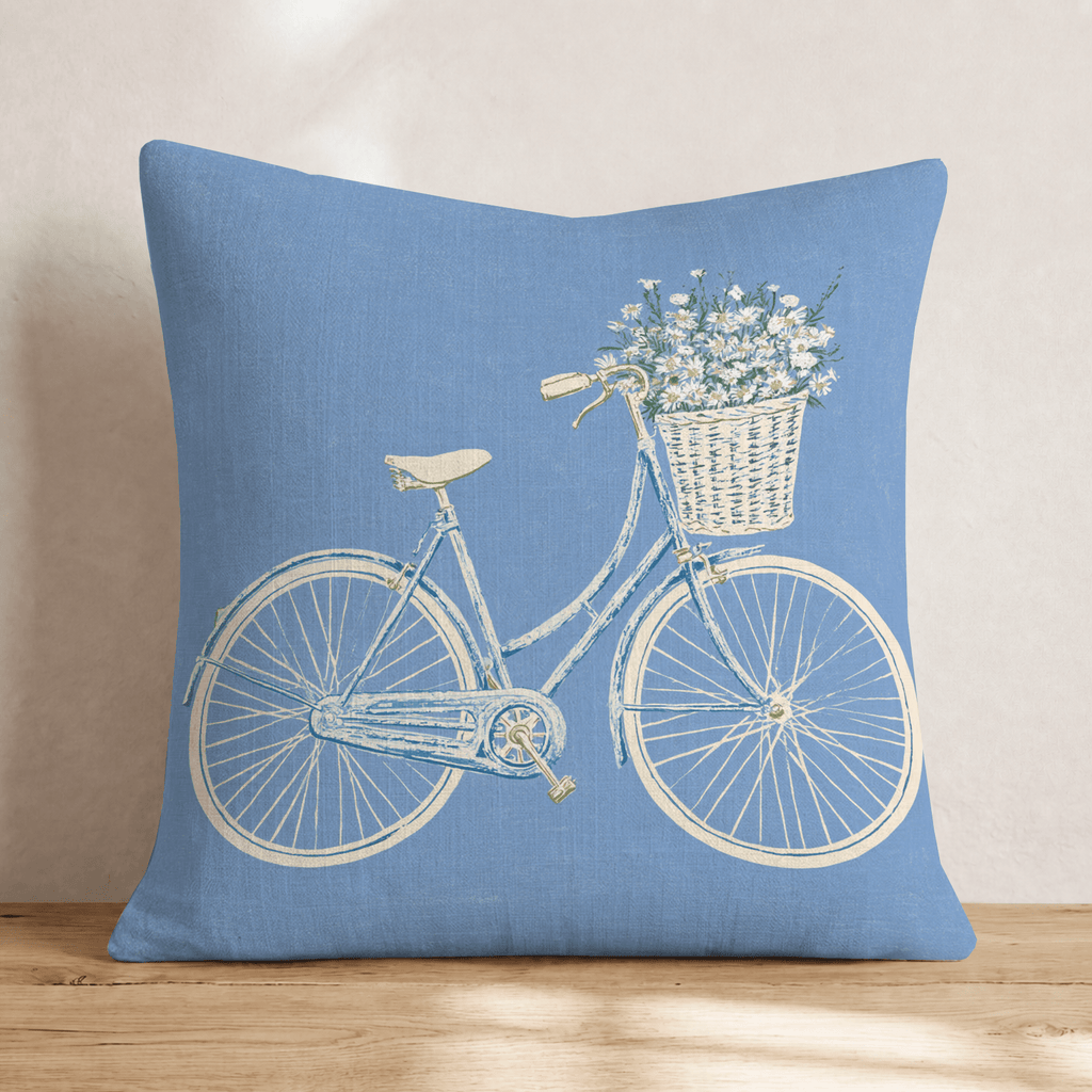 Basket, Bouquet, Bike Throw Pillow - Hillcroft Home