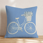 Basket, Bouquet, Bike Throw Pillow - Hillcroft Home