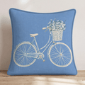 Basket, Bouquet, Bike Throw Pillow - Hillcroft Home