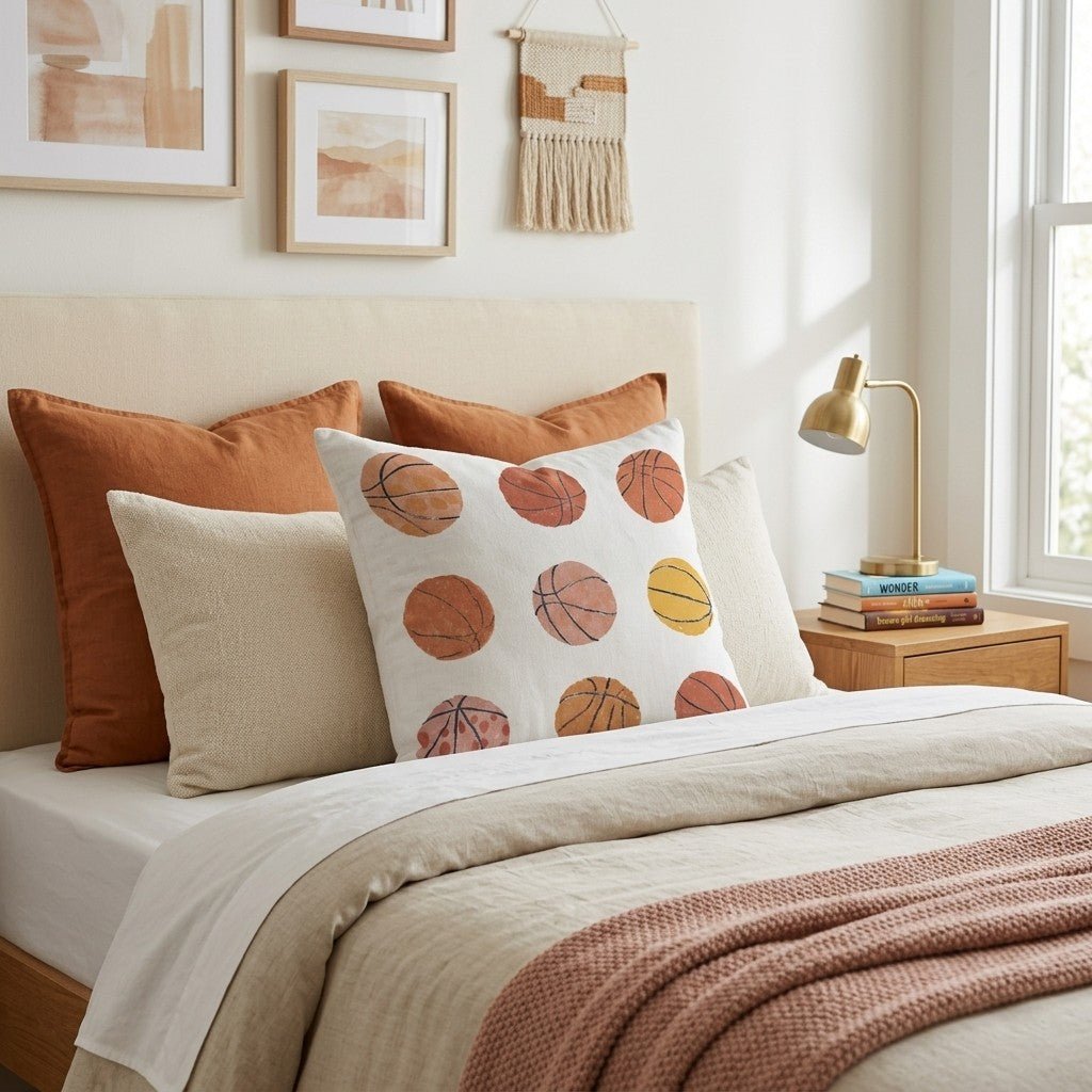 Basketball Grid Throw Pillow - Hillcroft Home