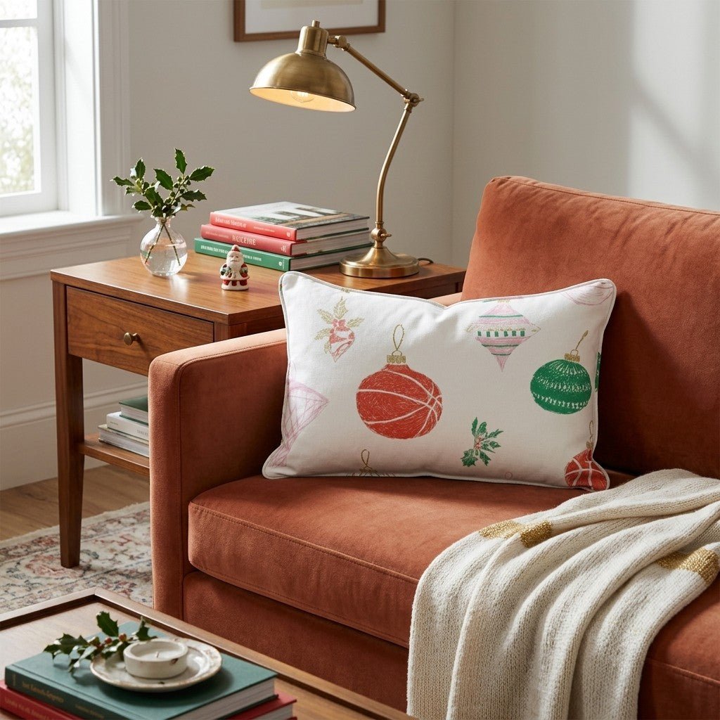 Basketball Ornament Mix Throw Pillow - Hillcroft Home