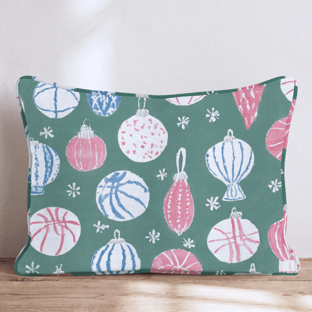 Basketball Ornaments Green Throw Pillow - Hillcroft Home