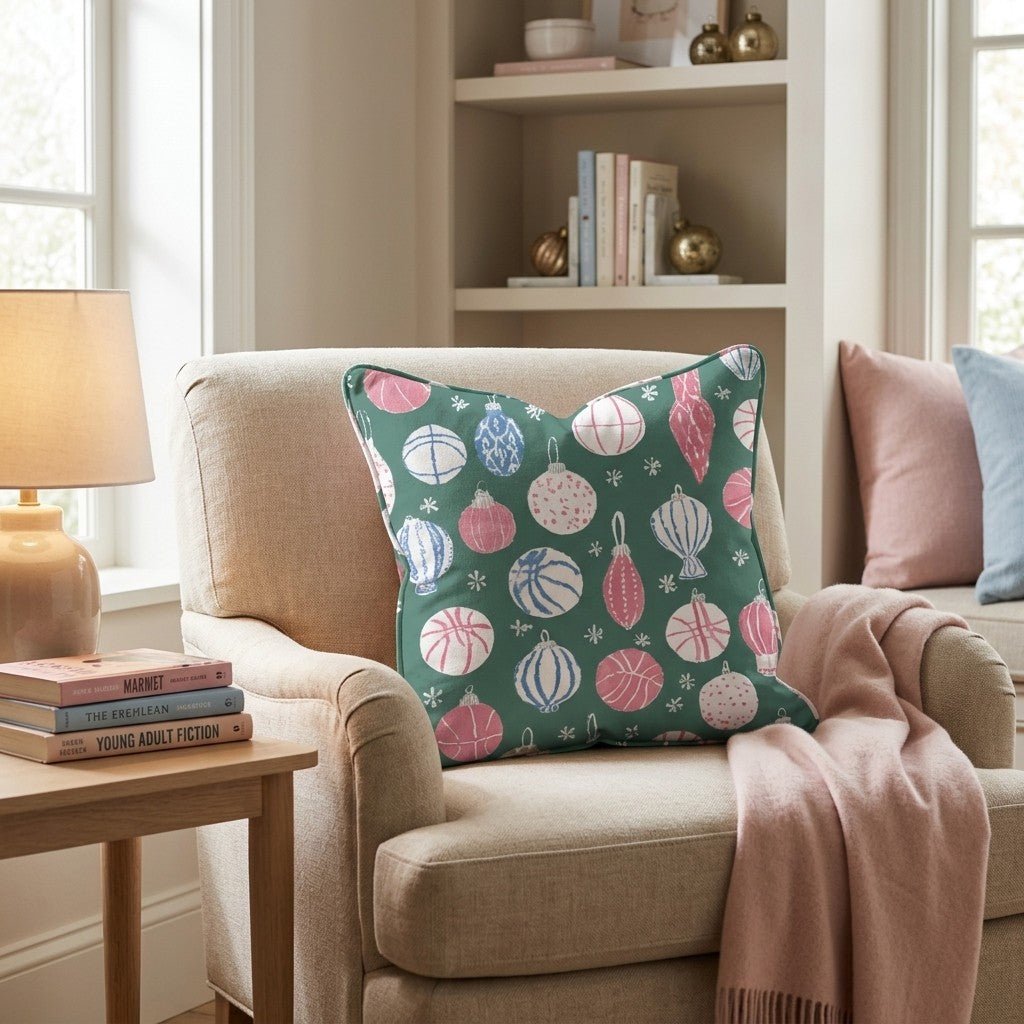 Basketball Ornaments Green Throw Pillow - Hillcroft Home