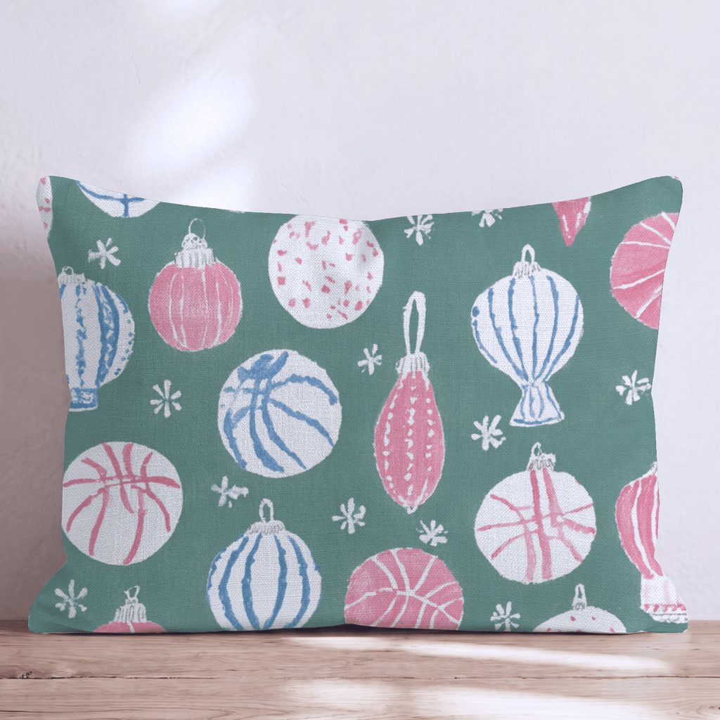 Basketball Ornaments Green Throw Pillow - Hillcroft Home