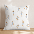 Basketball Players Blue Throw Pillow - Hillcroft Home