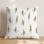 Basketball Players Green Throw Pillow - Hillcroft Home