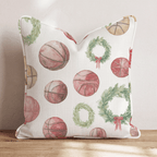 Basketballs and Christmas Wreaths Throw Pillow - Hillcroft Home